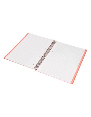 Cuaderno espiral navigator a4 micro tapa forrada 80h 80gr horizontal 1 banda color coral