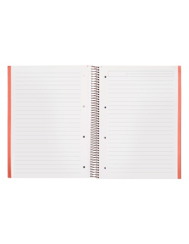 Cuaderno espiral navigator a4 micro tapa forrada 80h 80gr horizontal 1 banda color coral