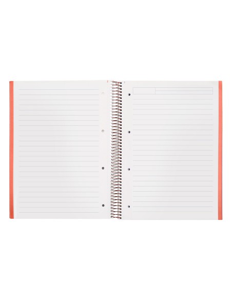 Cuaderno espiral navigator a4 micro tapa forrada 80h 80gr horizontal 1 banda color coral