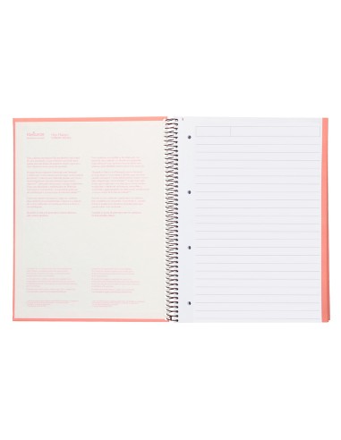 Cuaderno espiral navigator a4 micro tapa forrada 80h 80gr horizontal 1 banda color coral