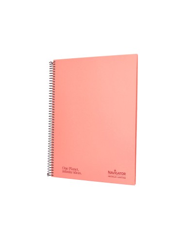 Cuaderno espiral navigator a4 micro tapa forrada 80h 80gr horizontal 1 banda color coral