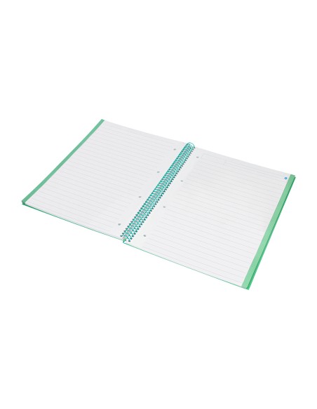 Cuaderno espiral navigator a4 micro tapa forrada 80h 80gr horizontal 1 banda color menta
