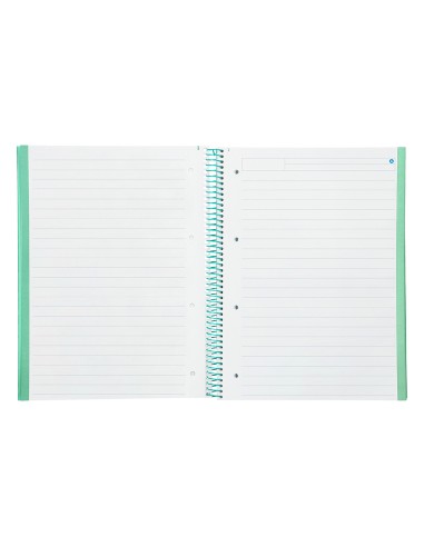 Cuaderno espiral navigator a4 micro tapa forrada 80h 80gr horizontal 1 banda color menta