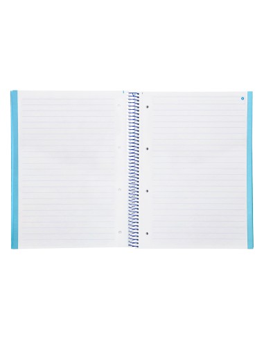 Cuaderno espiral navigator a4 micro tapa forrada 80h 80gr horizontal 1 banda color celeste
