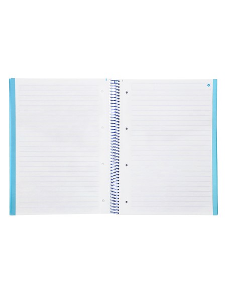 Cuaderno espiral navigator a4 micro tapa forrada 80h 80gr horizontal 1 banda color celeste