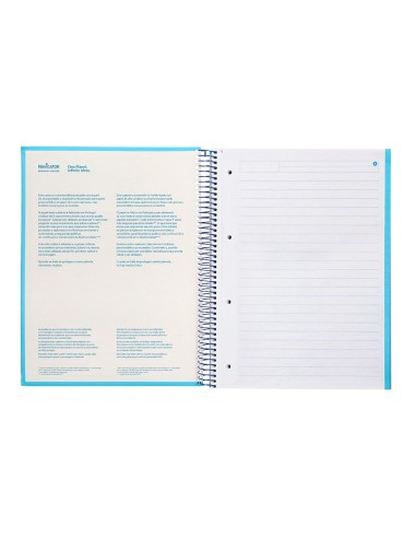 Cuaderno espiral navigator a4 micro tapa forrada 80h 80gr horizontal 1 banda color celeste