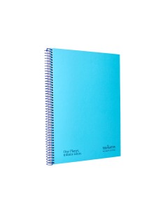Cuaderno espiral navigator a4 micro tapa forrada 80h 80gr horizontal 1 banda color celeste