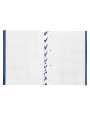 Cuaderno espiral navigator a4 micro tapa forrada 80h 80gr cuadro 5mm una banda color azul marino