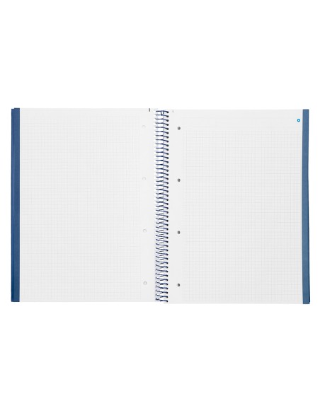 Cuaderno espiral navigator a4 micro tapa forrada 80h 80gr cuadro 5mm una banda color azul marino
