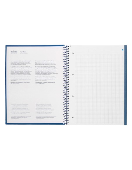 Cuaderno espiral navigator a4 micro tapa forrada 80h 80gr cuadro 5mm una banda color azul marino