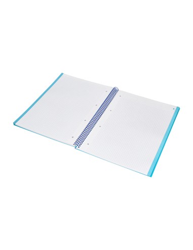 Cuaderno espiral navigator a4 micro tapa forrada 80h 80gr cuadro 5 mm 1 banda color celeste