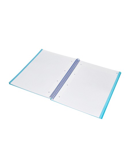 Cuaderno espiral navigator a4 micro tapa forrada 80h 80gr cuadro 5 mm 1 banda color celeste