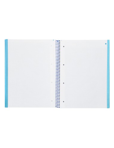 Cuaderno espiral navigator a4 micro tapa forrada 80h 80gr cuadro 5 mm 1 banda color celeste