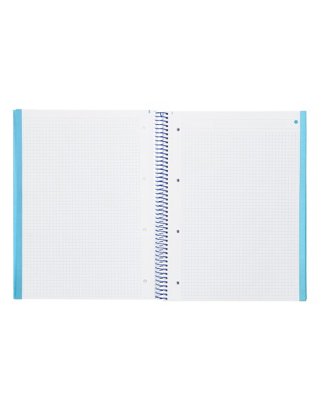 Cuaderno espiral navigator a4 micro tapa forrada 80h 80gr cuadro 5 mm 1 banda color celeste