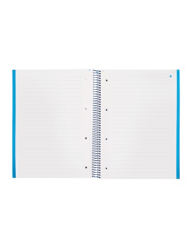 Cuaderno espiral navigator a4 micro tapa forrada 120h 80gr horizontal 5 banda 4 taladros color celeste
