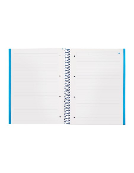 Cuaderno espiral navigator a4 micro tapa forrada 120h 80gr horizontal 5 banda 4 taladros color celeste