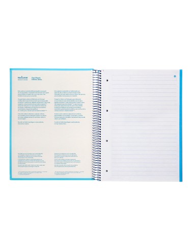 Cuaderno espiral navigator a4 micro tapa forrada 120h 80gr horizontal 5 banda 4 taladros color celeste