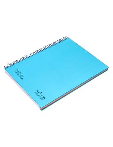 Cuaderno espiral navigator a4 micro tapa forrada 120h 80gr horizontal 5 banda 4 taladros color celeste