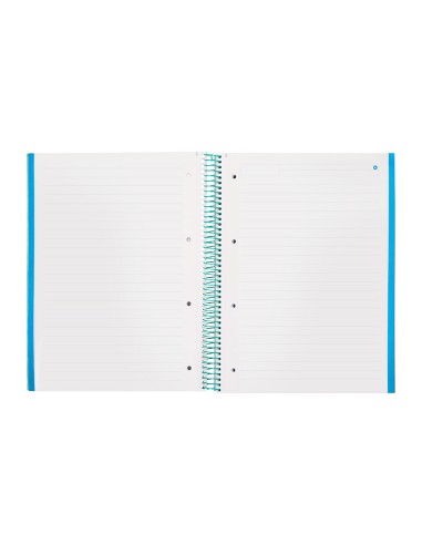 Cuaderno espiral navigator a4 micro tapa forrada 120h 80gr horizontal 5 banda 4 taladros color menta