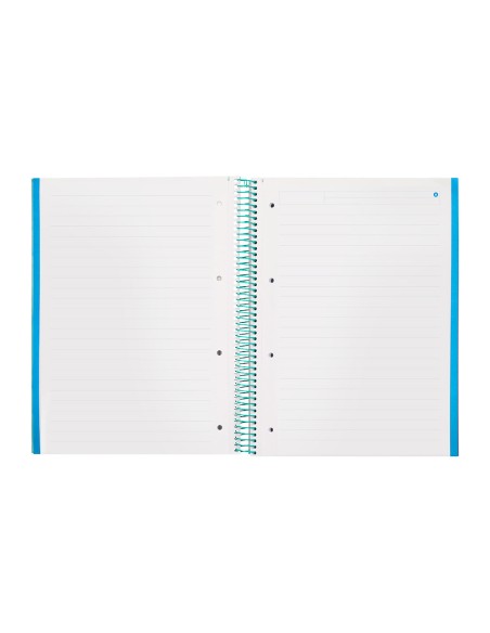 Cuaderno espiral navigator a4 micro tapa forrada 120h 80gr horizontal 5 banda 4 taladros color menta