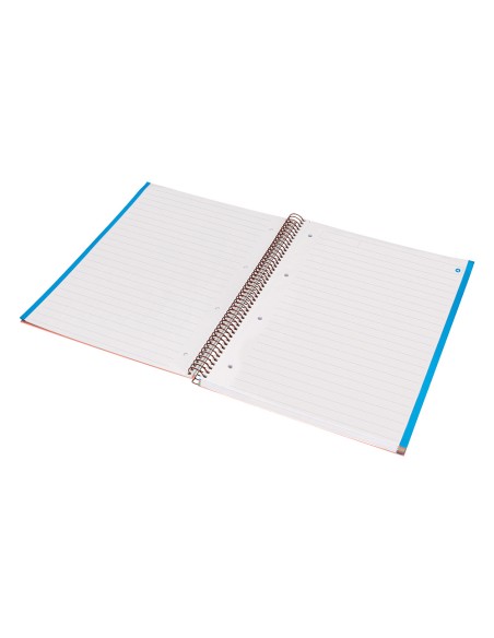 Cuaderno espiral navigator a4 micro tapa forrada 120h 80gr horizontal 5 banda 4 taladros color rosa