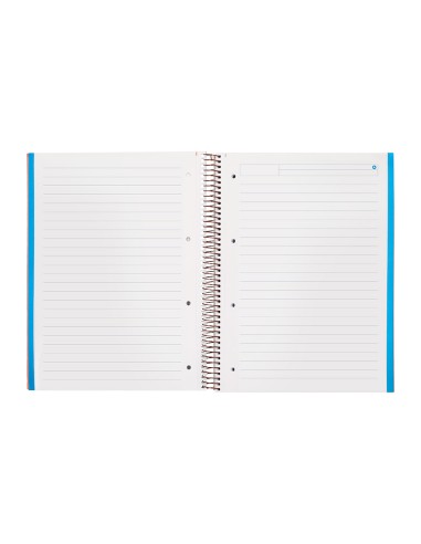 Cuaderno espiral navigator a4 micro tapa forrada 120h 80gr horizontal 5 banda 4 taladros color rosa
