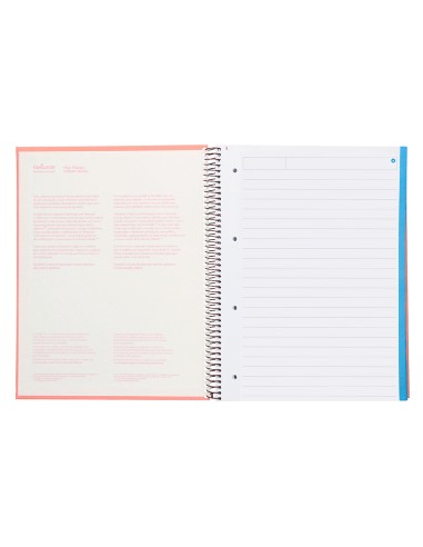 Cuaderno espiral navigator a4 micro tapa forrada 120h 80gr horizontal 5 banda 4 taladros color rosa