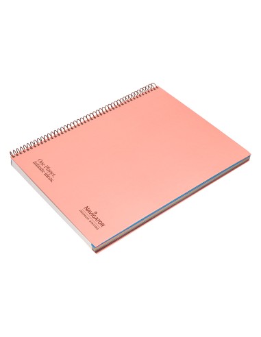 Cuaderno espiral navigator a4 micro tapa forrada 120h 80gr horizontal 5 banda 4 taladros color rosa