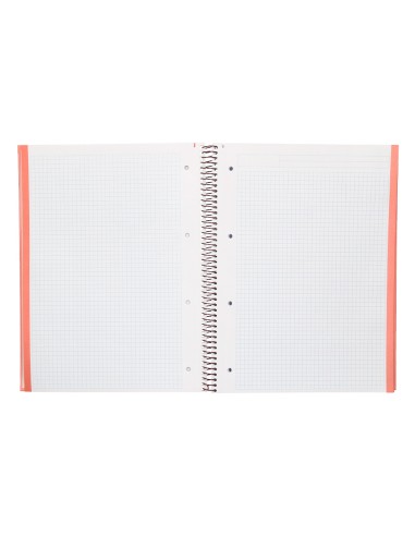 Cuaderno espiral navigator a4 micro tapa forrada 80h 80gr cuadro 5mm 1 banda color coral