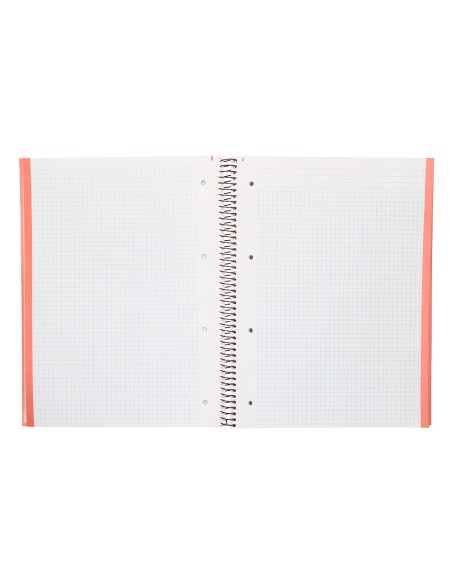 Cuaderno espiral navigator a4 micro tapa forrada 80h 80gr cuadro 5mm 1 banda color coral