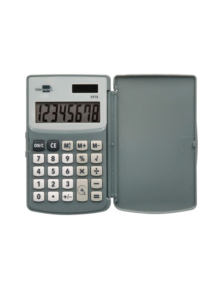 Calculadora liderpapel bolsillo xf15 10 digitos con tapa solar y pilas color gris 123x75x12 mm Calculadora liderpapel bolsillo xf15 10 digitos con tapa solar y pilas color gris 123x75x12 mm