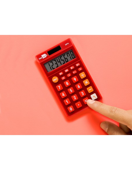 Calculadora liderpapel bolsillo xf11 8 digitos solar y pilas color rojo 115x65x8 mm Calculadora liderpapel bolsillo xf11 8 digitos solar y pilas color rojo 115x65x8 mm