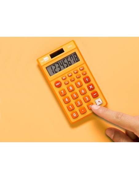 Calculadora liderpapel bolsillo xf10 8 digitos solar y pilas color naranja 115x65x8 mm Calculadora liderpapel bolsillo xf10 8 digitos solar y pilas color naranja 115x65x8 mm