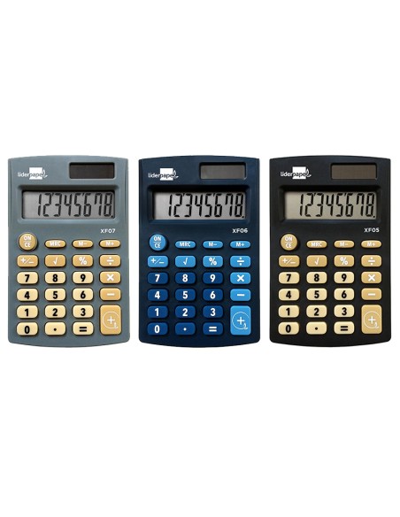 Calculadora liderpapel expositor 16 unidades colores bolsillo xf08 8 digitos solar y pilas 98x62x8 mm Calculadora liderpapel expositor 16 unidades colores bolsillo xf08 8 digitos solar y pilas 98x62x8 mm