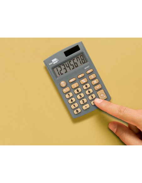 Calculadora liderpapel bolsillo xf07 8 digitos solar y pilas color gris 98x62x8 mm Calculadora liderpapel bolsillo xf07 8 digitos solar y pilas color gris 98x62x8 mm