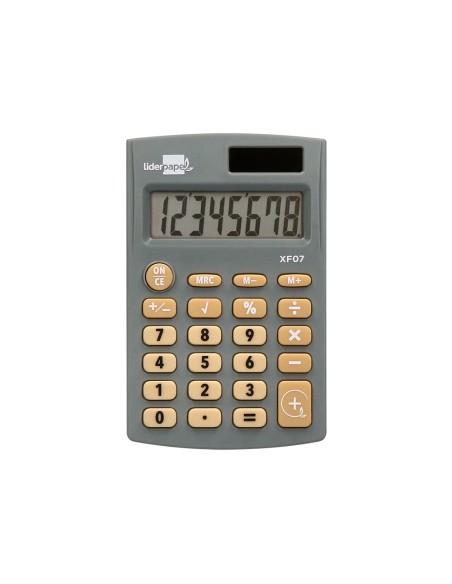 Calculadora liderpapel bolsillo xf07 8 digitos solar y pilas color gris 98x62x8 mm Calculadora liderpapel bolsillo xf07 8 digitos solar y pilas color gris 98x62x8 mm