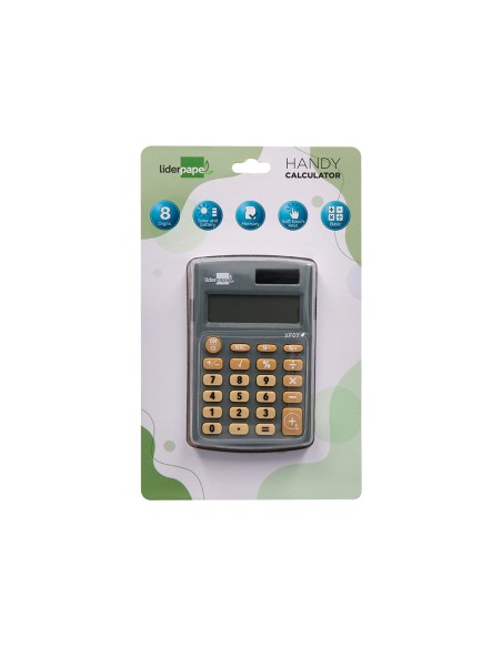Calculadora liderpapel bolsillo xf07 8 digitos solar y pilas color gris 98x62x8 mm Calculadora liderpapel bolsillo xf07 8 digitos solar y pilas color gris 98x62x8 mm