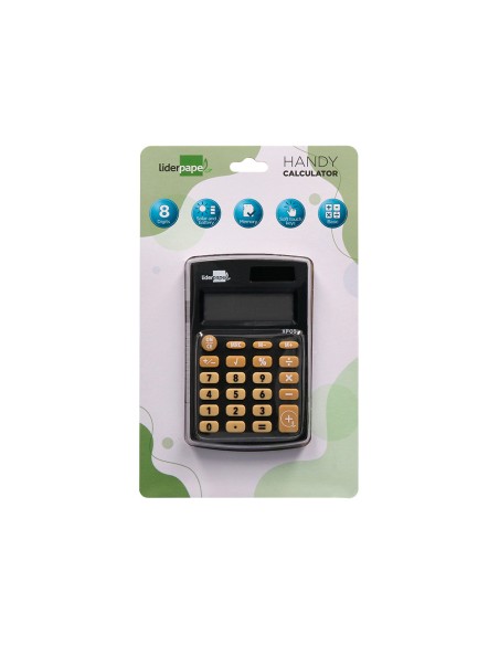 Calculadora liderpapel bolsillo xf05 8 digitos solar y pilas color negro 98x62x8 mm Calculadora liderpapel bolsillo xf05 8 digitos solar y pilas color negro 98x62x8 mm