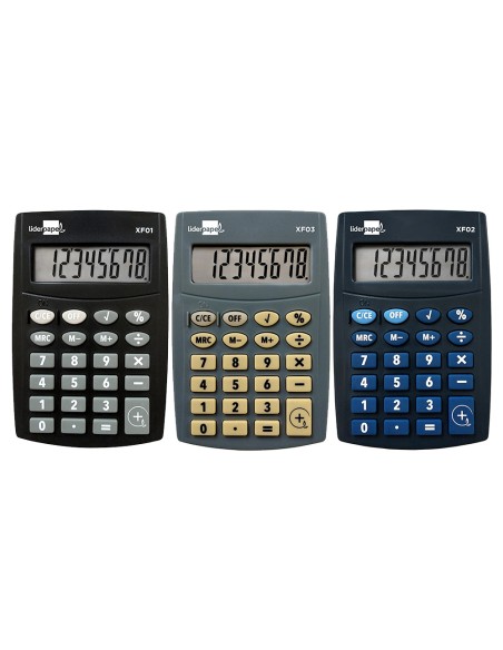 Calculadora liderpapel bolsillo xf04 8 digitos pilas 99x64x9 mm expositor de 16 unidades colores surtidos Calculadora liderpapel bolsillo xf04 8 digitos pilas 99x64x9 mm expositor de 16 unidades colores surtidos
