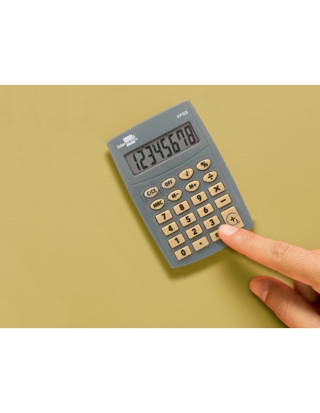 Calculadora liderpapel bolsillo xf03 8 digitos pilas color gris 99x64x9 mm Calculadora liderpapel bolsillo xf03 8 digitos pilas color gris 99x64x9 mm