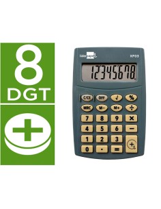 Calculadora liderpapel bolsillo xf03 8 digitos pilas color gris 99x64x9 mm