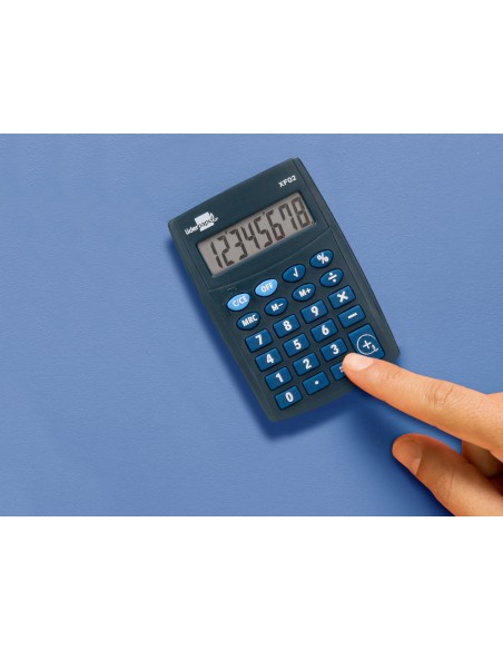 Calculadora liderpapel bolsillo xf02 8 digitos pilas color azul 99x64x9 mm Calculadora liderpapel bolsillo xf02 8 digitos pilas color azul 99x64x9 mm