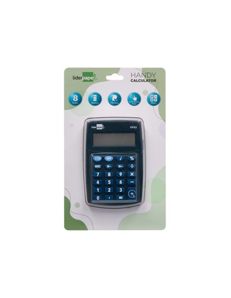 Calculadora liderpapel bolsillo xf02 8 digitos pilas color azul 99x64x9 mm Calculadora liderpapel bolsillo xf02 8 digitos pilas color azul 99x64x9 mm
