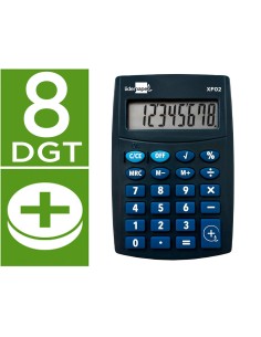 Calculadora liderpapel bolsillo xf02 8 digitos pilas color azul 99x64x9 mm
