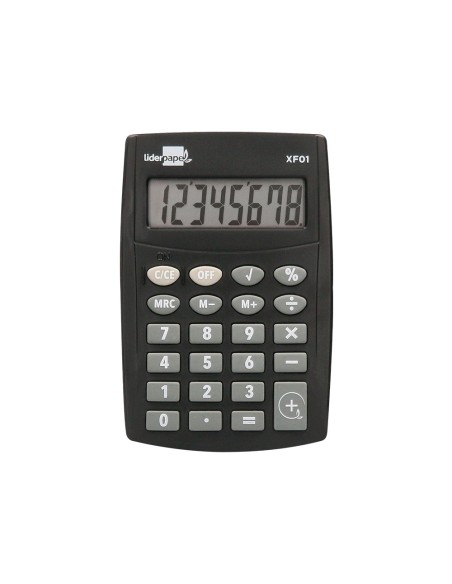 Calculadora liderpapel bolsillo xf01 8 digitos pilas color negro 99x64x9 mm Calculadora liderpapel bolsillo xf01 8 digitos pilas color negro 99x64x9 mm