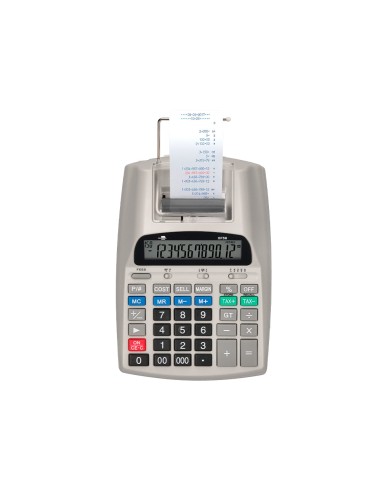 Calculadora liderpapel impresora pantalla papel 57 mm 12 digitos impresion bicolor blanca 225x158x56 mm