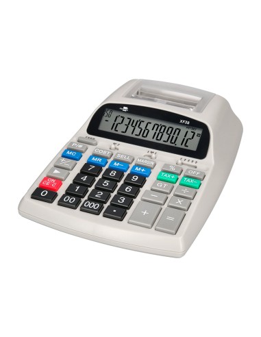 Calculadora liderpapel impresora pantalla papel 57 mm 12 digitos impresion bicolor blanca 225x158x56 mm