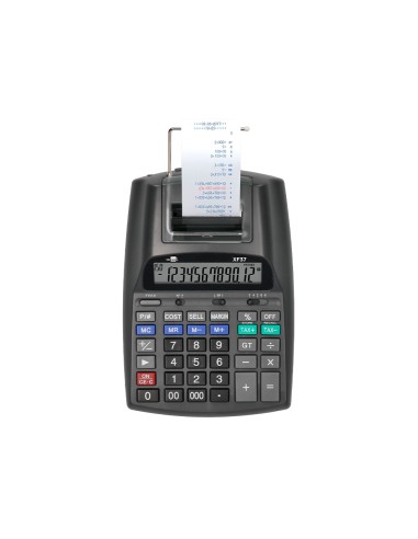 Calculadora liderpapel impresora pantalla papel 57 mm 12 digitos impresion bicolor negra 225x158x56 mm