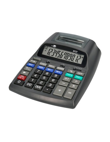 Calculadora liderpapel impresora pantalla papel 57 mm 12 digitos impresion bicolor negra 225x158x56 mm
