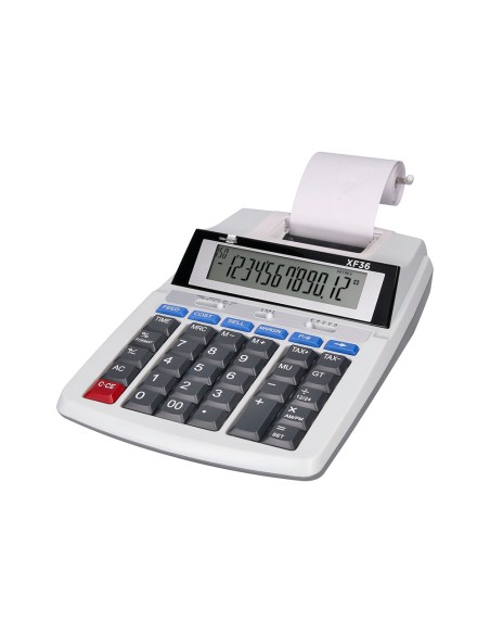 Calculadora liderpapel impresora pantalla papel 57 mm 12 digitos impresion bicolor blanca 235x155x62 mm